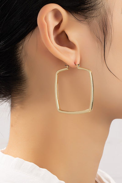 Square Hoop Metal Earrings