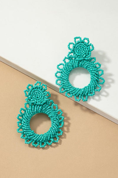 Handmade Statement Turquoise Bead Earrings