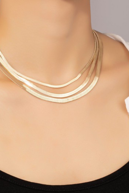 2 Piece Layered Gold Chain Necklace Set