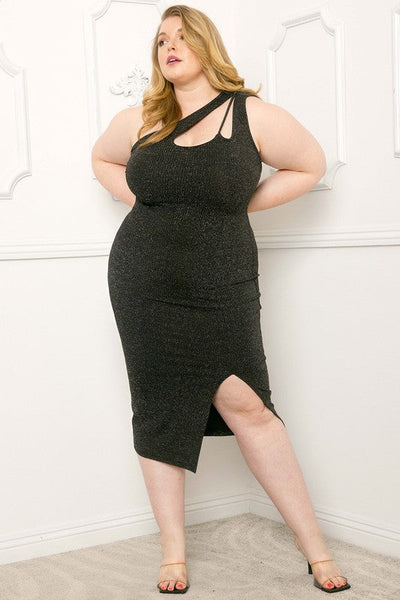 yoyo-reign-plus-size-clothing-Glitter-Fabric-One-Shoulder-Mid-Length-Dress