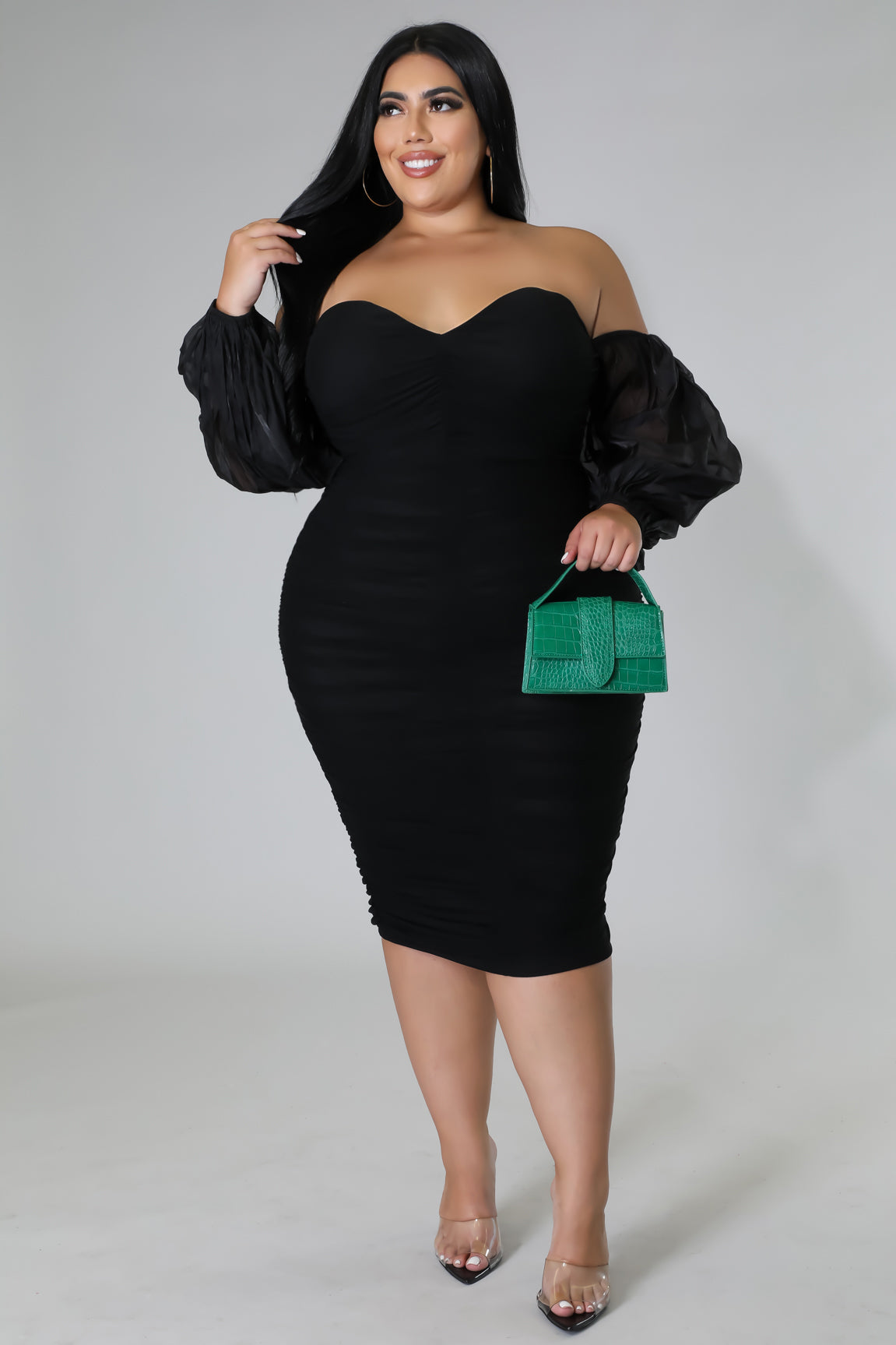 yoyo-reign-plus-size-clothing-Star-Of-The-Room-Black-Sheer-Sleeved-Dress